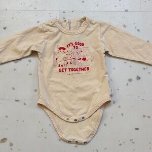TINYCOTTONS Cream Long Sleeve Kids One Piece